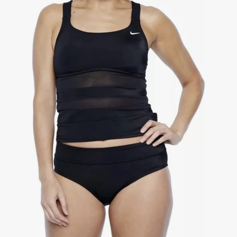NIKE Women’s Black Tankini Competitive Swimwear 2 piece Set Size M Suimming